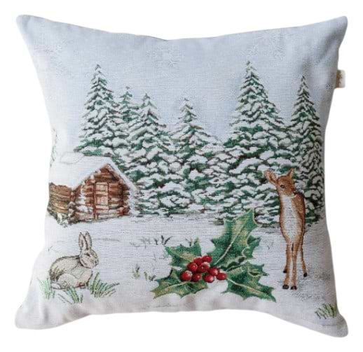 Наволочка Прованс Новорічна декоративна Squirrel Зайчатко з оленем 45х45 см (041927)