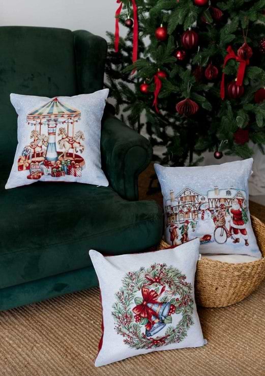 Фото - Подушка декоративная Прованс Новогодняя Carousel Карусель 45х45 см (041950)