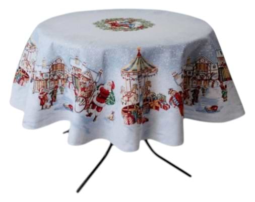 Скатерть круглая Прованс Новогодняя гобеленовая Carousel D180 см (041709)
