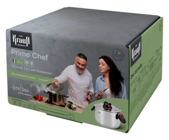 Фото - Каструля Krauff 3.6 л Prime Chef зі скляною кришкою (26-303-020)