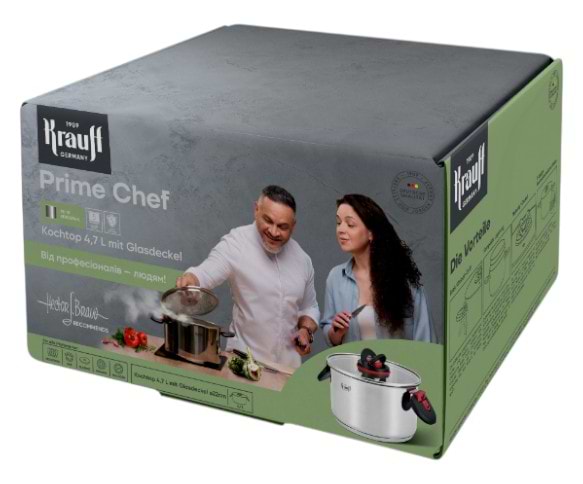 Фото - Каструля Krauff 4.7 л Prime Chef зі скляною кришкою (26-303-021)
