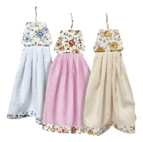 Фото - Набор полотенец Zastelli махровых Платье в цветочек №2 кухонные 34х50 см 3 шт. Синий Розовый Бежевый (19212)