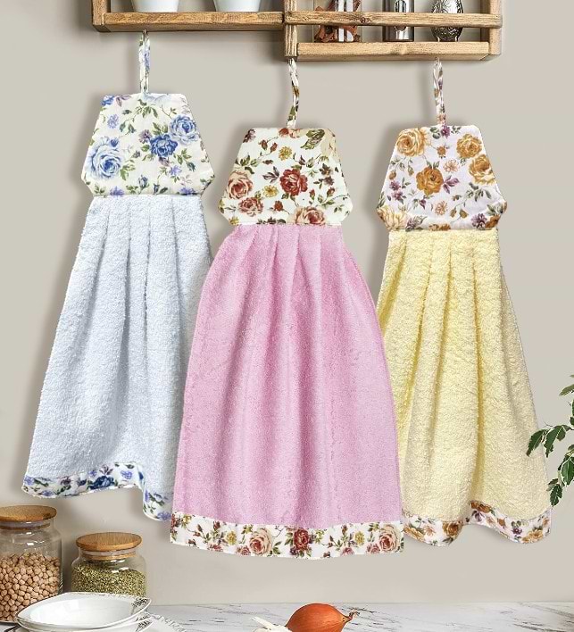 Фото - Набор полотенец Zastelli Платье в цветочек №1 для кухни 34х50 см 3 шт. (19213)