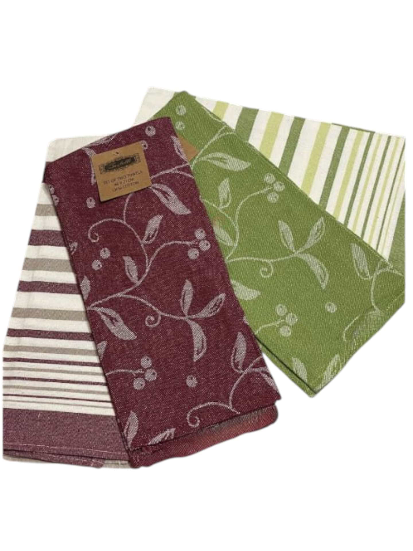 Набір рушників Zastelli жаккард №2 для кухні 46х71 см 4 шт. Зелений Бордо (19220)