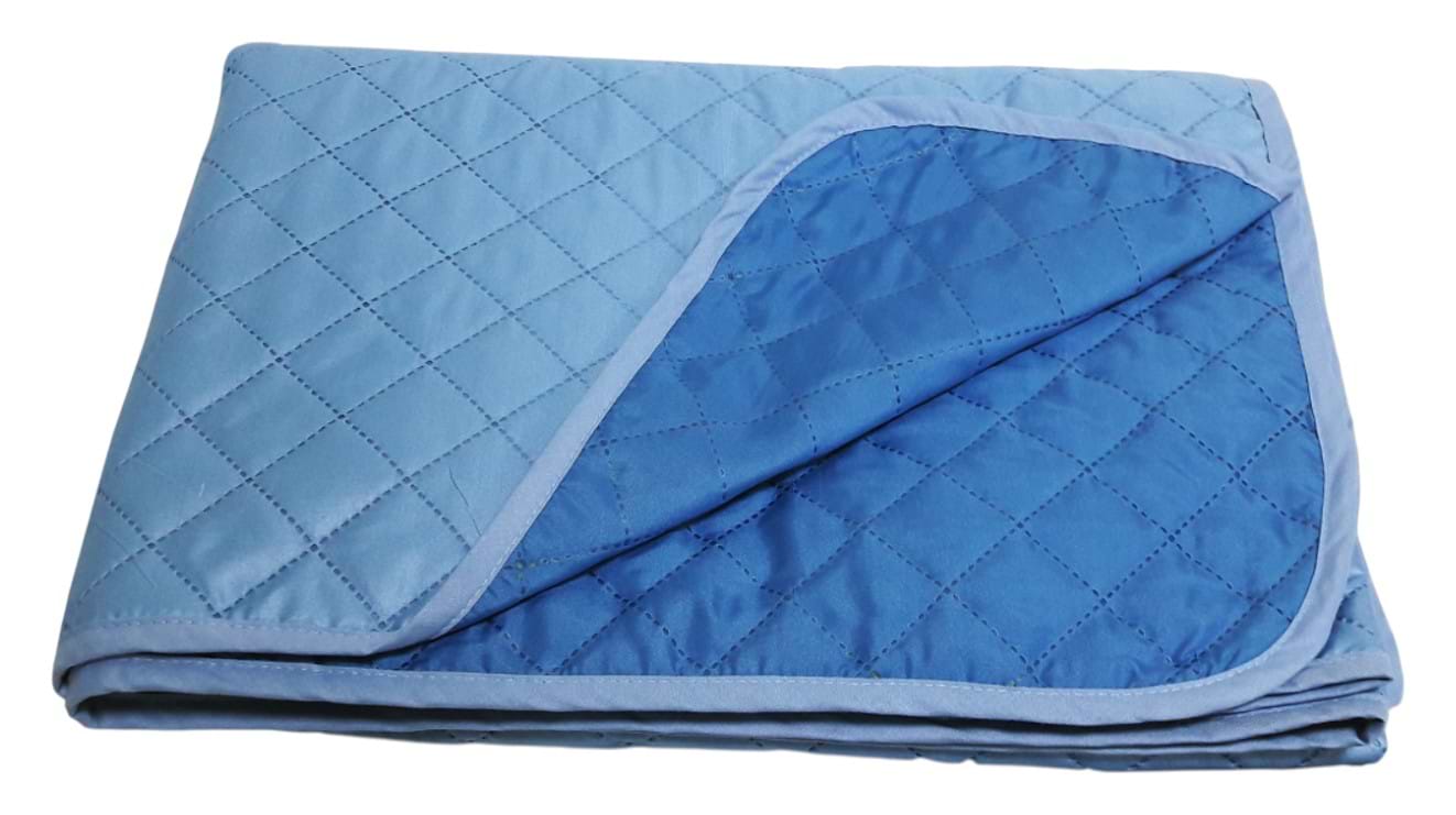 Покривало двоспальне Zastelli двустороннє шовкове блакитне 200х220 (15273)