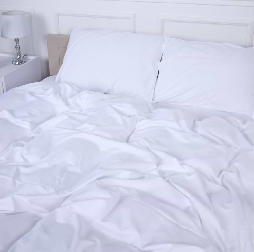 Комплект постільної білизни MirSon №18-0000 White Mikrosatin Premium 220х240 см (2200007233694)