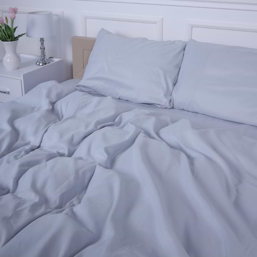 Комплект постільної білизни MirSon №14-4102 Glacier Gray Mikrosatin Premium 2 x 160 x 220 см (2200007230310)