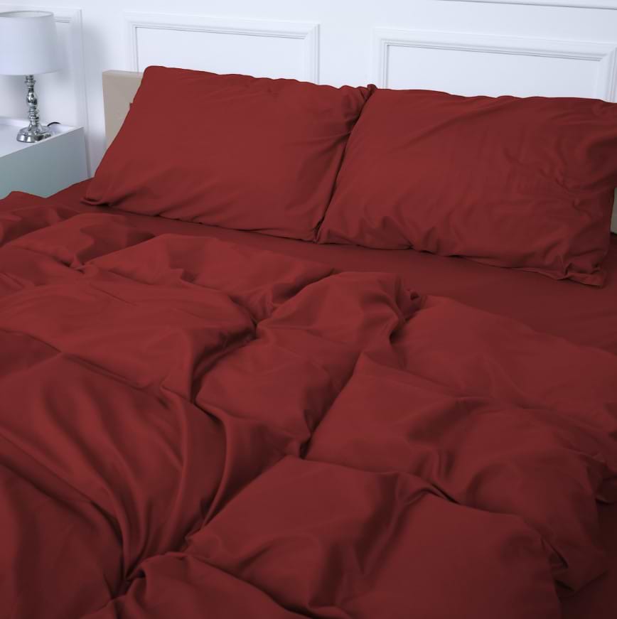 Комплект постільної білизни MirSon №19-1655 Garnet Mikrosatin Premium 200х220 см (2200007236701)