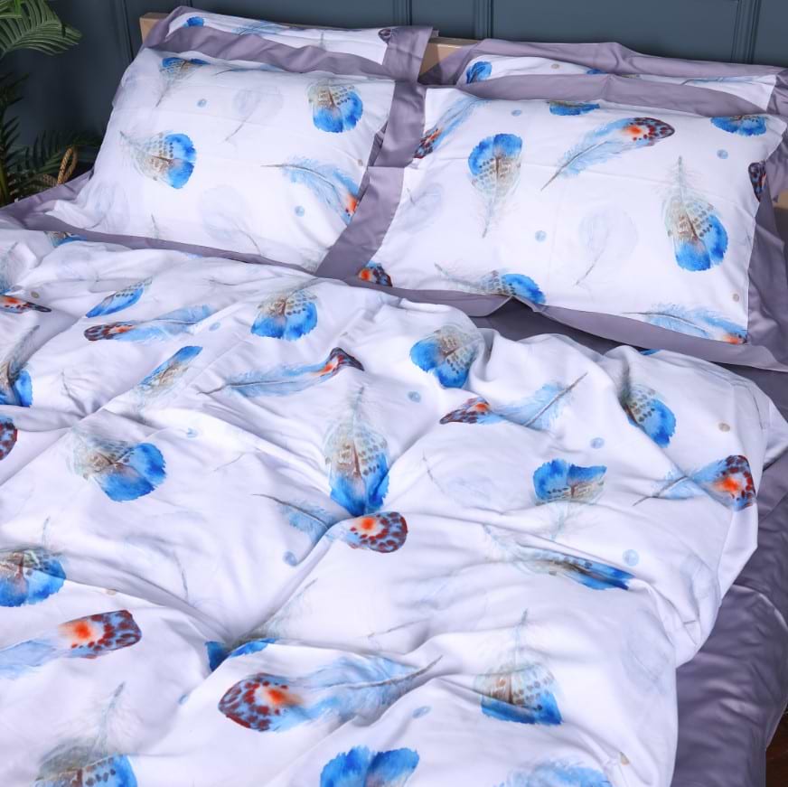 Комплект постельного белья MirSon Satin print Elit Azure Jay 160х220 см (2200005394243)