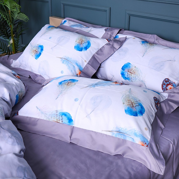 Фото - Комплект постельного белья MirSon Satin print Elit Azure Jay 2х160х220 см (2200005394298)