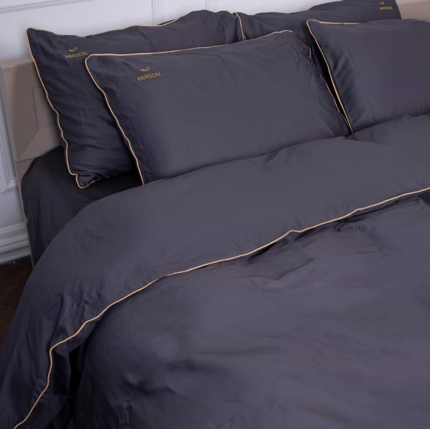 Комплект постільної білизни MirSon Сатин Corner Iron grey 160x220 см (2200001484351)
