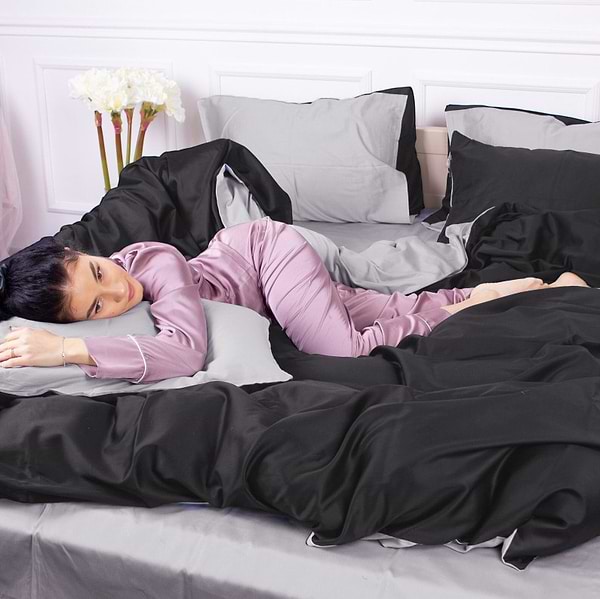 Фото - Комплект постільної білизни MirSon Сатин Greyness 0251+0055 2х160х220 см (2200001718630)