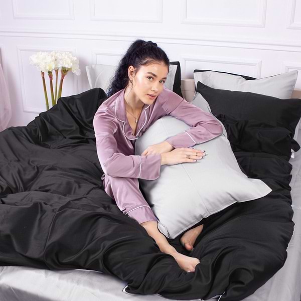 Фото - Комплект постільної білизни MirSon Сатин Greyness 0251+0055 2х160х220 см (2200001718630)