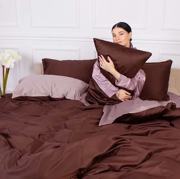 Фото - Комплект постільної білизни MirSon Сатин Cappuccino 0165+0211 160х220 см (2200001479135)