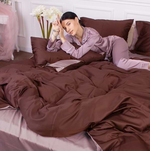 Фото - Комплект постільної білизни MirSon Сатин Cappuccino 0165+0211 160х220 см (2200001479135)