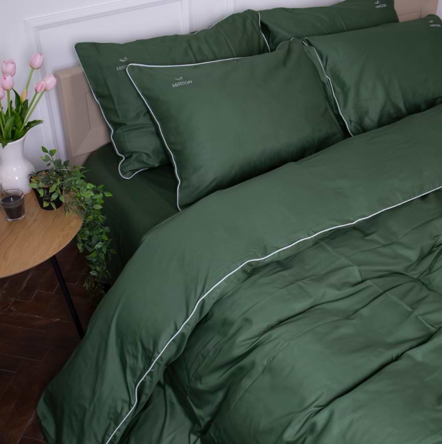 Комплект постільної білизни MirSon 0844 Green Olive Corner Сатин (2200008710958)