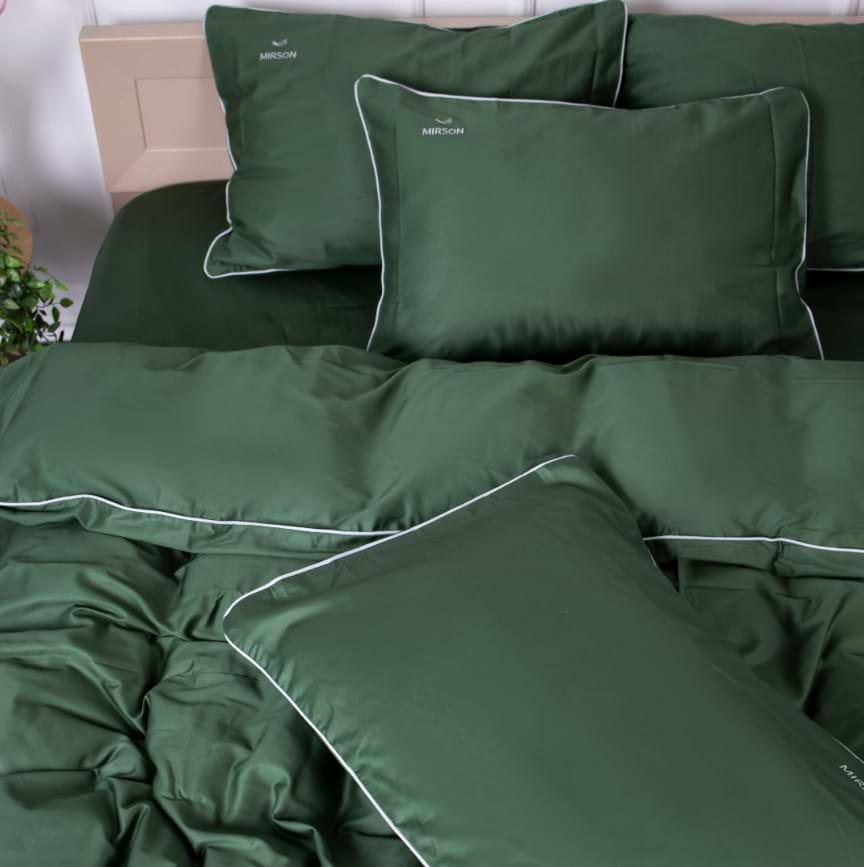 Фото - Комплект постільної білизни MirSon 0844 Green Olive Corner Сатин (2200008711023)