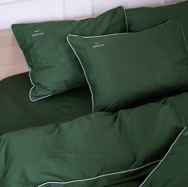Фото - Комплект постельного белья MirSon Сатин 0844 Green Olive Corner 2x143x210 см (2200008710965)