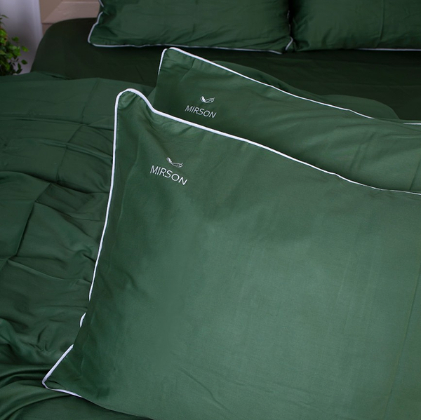 Фото - Комплект постельного белья MirSon Сатин 0844 Green Olive Corner 2x143x210 см (2200008710965)