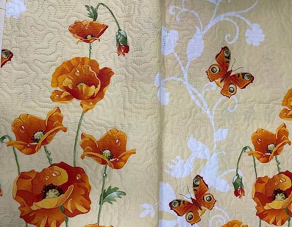 Фото - Покривало двоспальне Zastelli 11275 Маки бавовна паяне 200х210 см (18373)