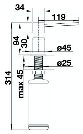 Фото - Дозатор для мыла Blanco 525789 Lato Черный Матовый