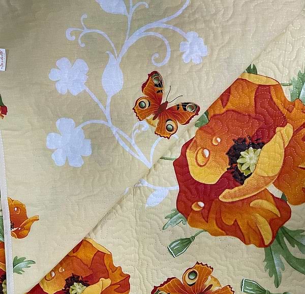 Фото - Покривало двоспальне Zastelli 11275 Маки бавовна паяне 200х210 см (18373)