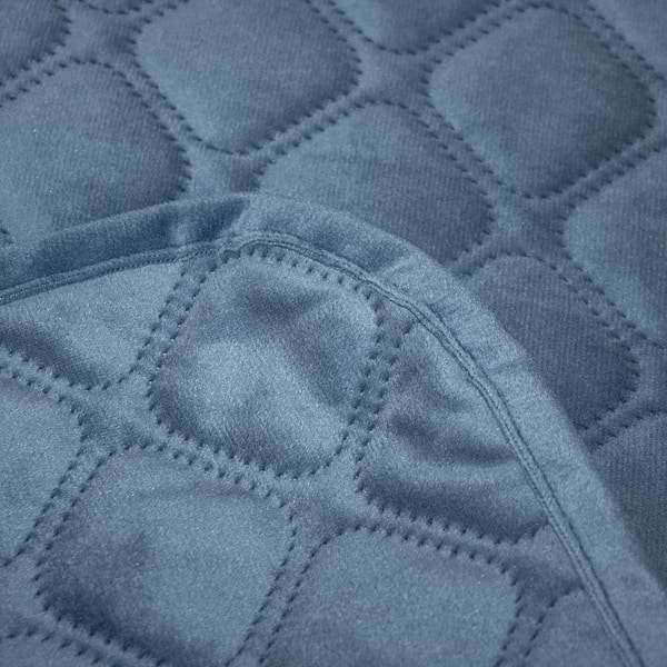 Фото - Покрывало двуспальное ТЕП VELOUR 220х240 см ДАРК БЛУ/Ромб круглый (4-00517_33877)