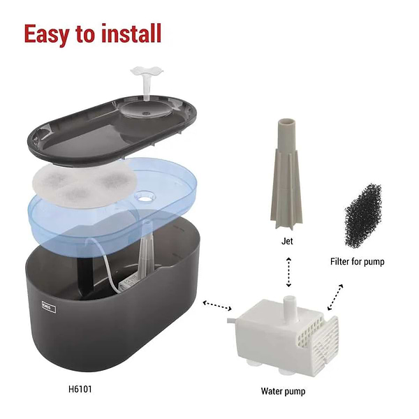 Фото - Смарт-поїлка для тварин EMOS Фонтанчик H6101 2.6 л