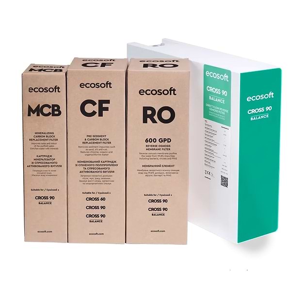 Фото - Система зворотнього осмосу Ecosoft Cross90 Balance 600gpd (MO3600MPECO)
