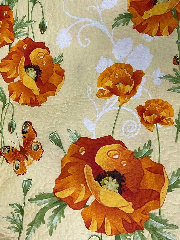 Фото - Покривало двоспальне Zastelli 11275 Маки бавовна паяне 200х210 см (18373)