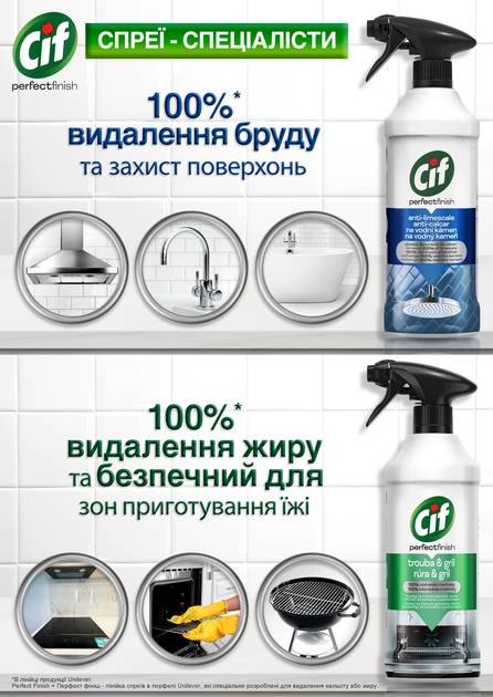Фото - Засіб для миття у ванній кімнаті Cif Perfect Finish від вапняного нальоту 435 мл