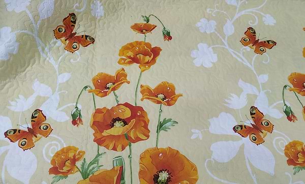 Фото - Покривало двоспальне Zastelli 11275 Маки бавовна паяне 200х210 см (18373)