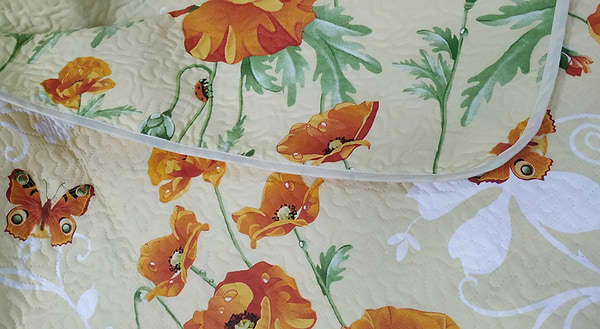 Фото - Покривало двоспальне Zastelli 11275 Маки бавовна паяне 200х210 см (18373)