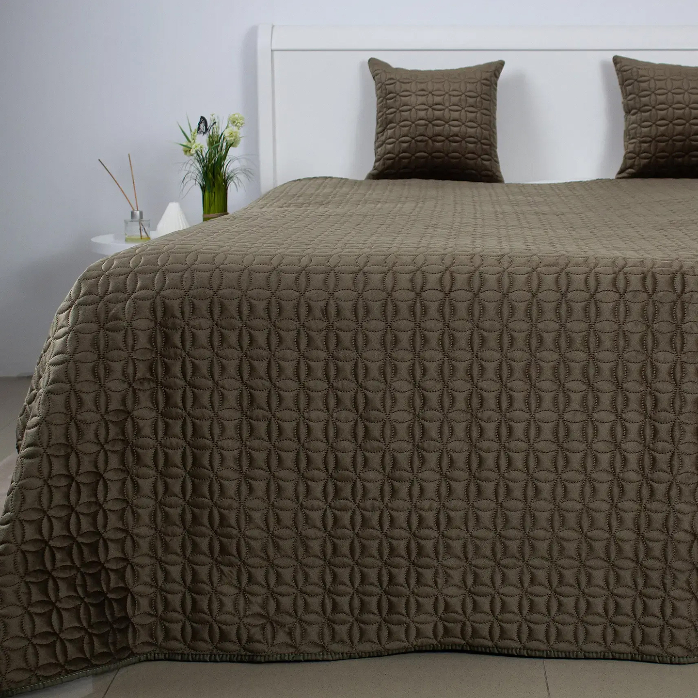 Покривало двоспальне ТЕП VELOUR 180х240 см Хакі/Мозаїка (4-00516_36197)