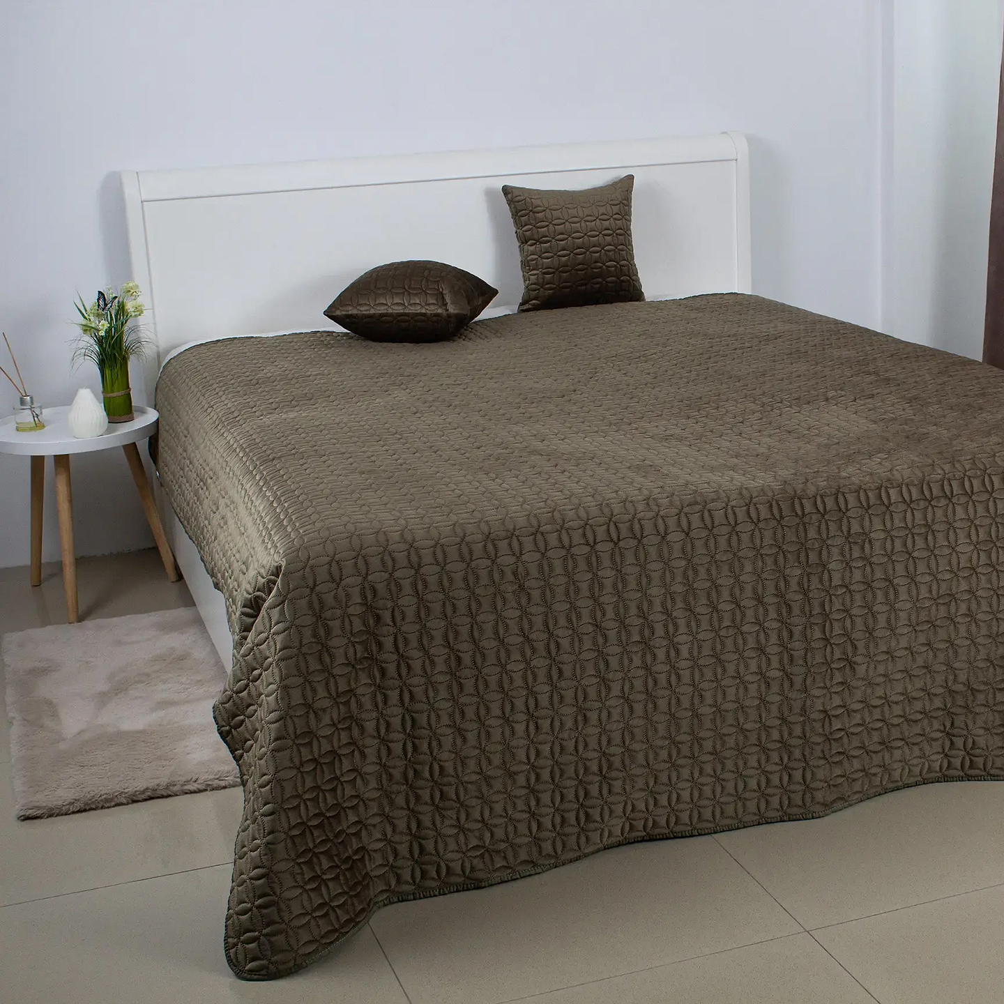 Покривало двоспальне ТЕП VELOUR 220х240 см Хакі/Мозаїка (4-00517_36198)