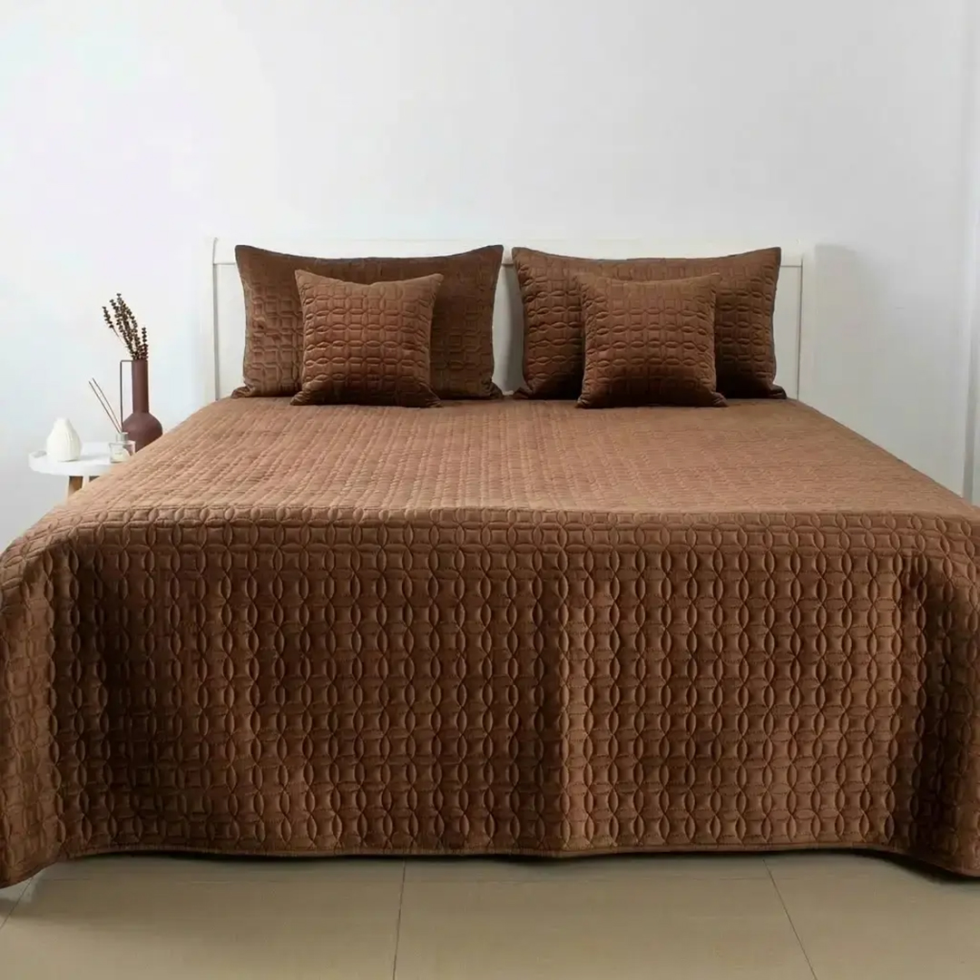 Покривало двоспальне ТЕП VELOUR 180х240 см Коричневий/Мозаїка (4-00516_36185)