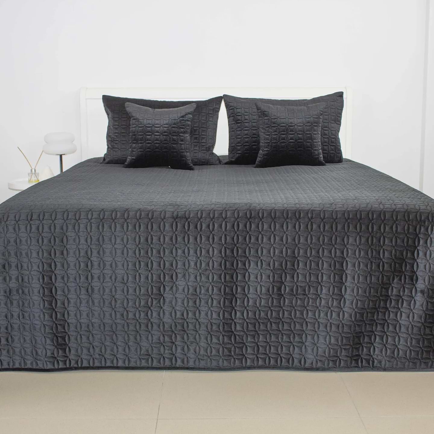 Покривало двоспальне ТЕП VELOUR 240х260 см Чорний/Мозаїка (4-00518_36191)