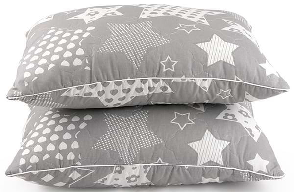Фото - Набір подушок стандартних Руно 50х70 см силіконова стьобана на блискавці бязь 2 шт. (К_Н310.02СМУ_Grey Star)