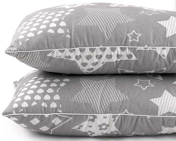 Фото - Набір подушок стандартних Руно 50х70 см силіконова стьобана на блискавці бязь 2 шт. (К_Н310.02СМУ_Grey Star)