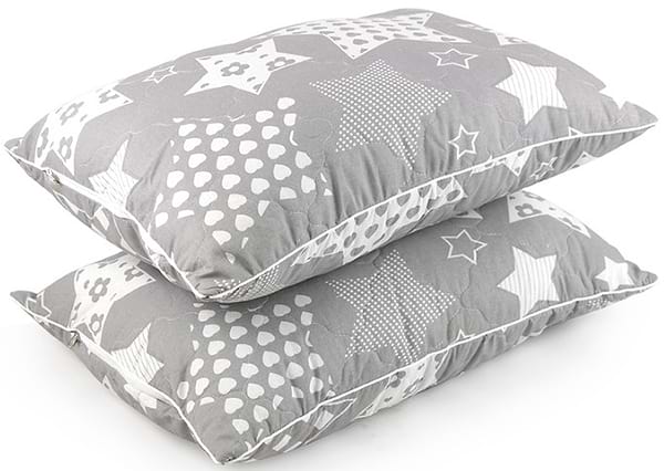 Фото - Набір подушок стандартних Руно 50х70 см силіконова стьобана на блискавці бязь 2 шт. (К_Н310.02СМУ_Grey Star)