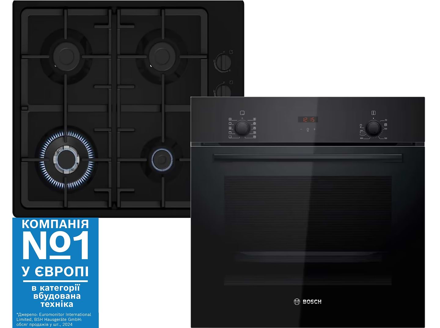 Духова шафа + варильна поверхня газова Bosch HBF512BB1T + PBH6C6K90R - Фото 1