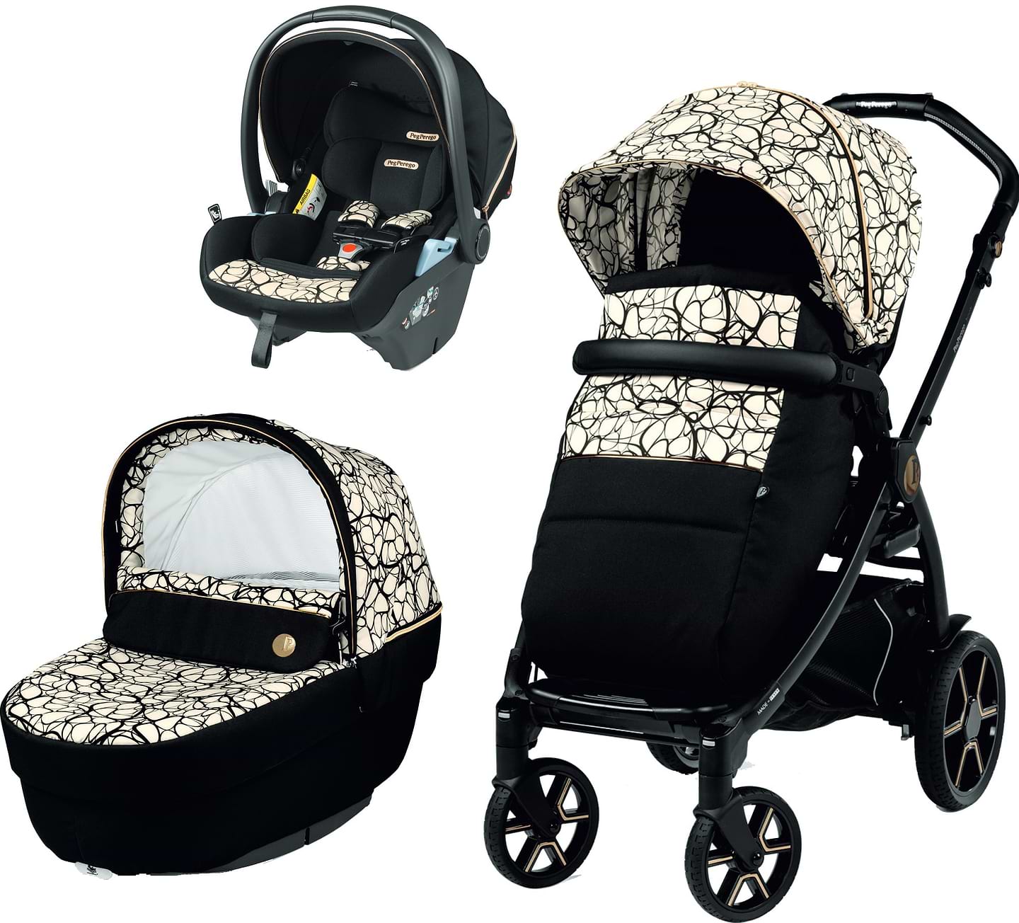 Коляска универсальная 3 в 1 Peg-Perego Book Grafic Gold Lounge (PACK-BOOK31LG00002) - Фото 1