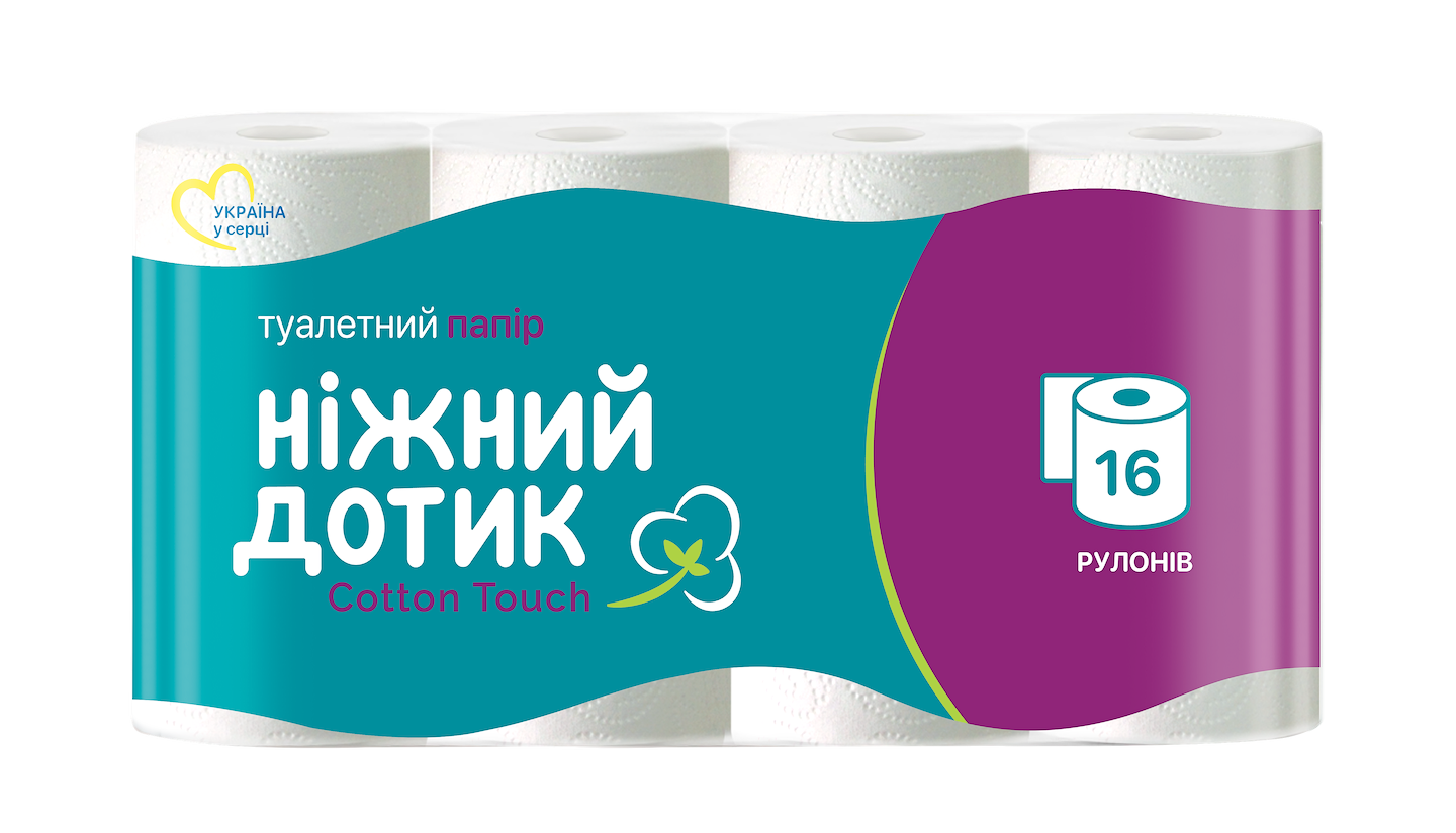 Туалетная бумага Ніжний дотик белый 2 слоя 16 рулонов (4820183970862)
