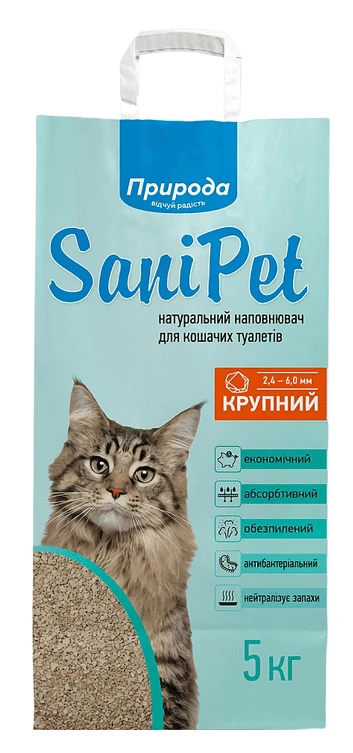 Наполнитель бентонитовый Природа Sani Pet 5кг (4823082407798)
