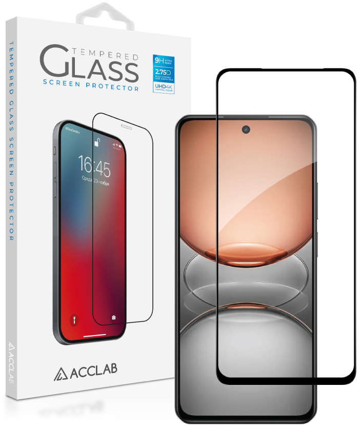 Защитное стекло для смартфона ACCLAB 9H for Realme C75/C67/13 5G/С71 Black (1283126608148)
