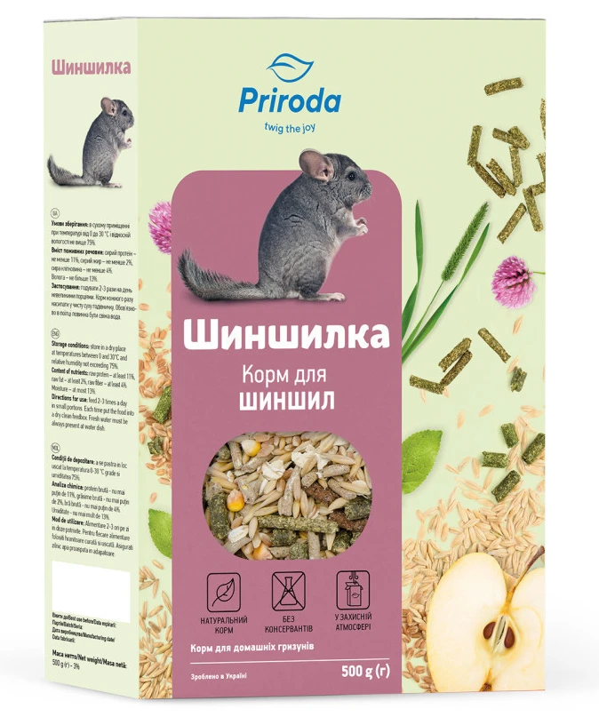 Корм для гризунів Природа Шиншилка для шиншил 500 г (4823082410767)