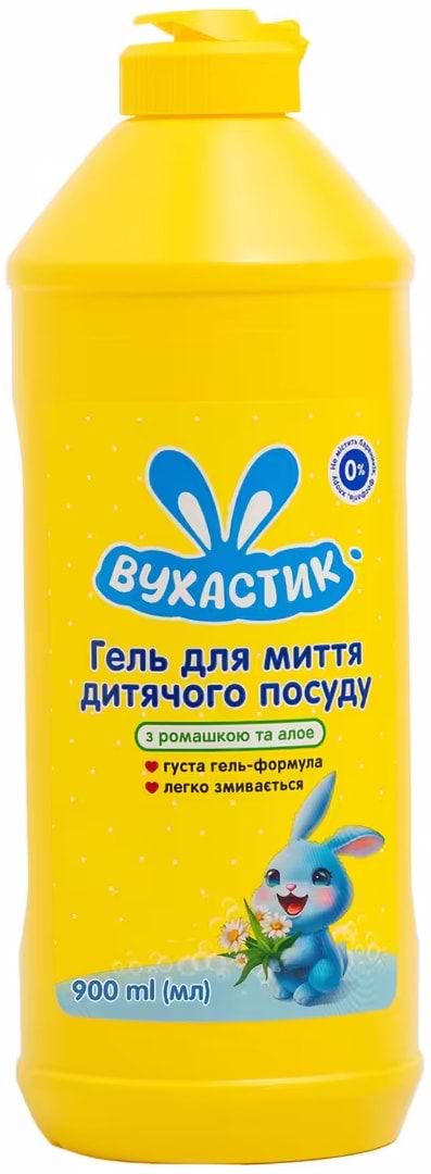 Засіб для ручного миття посуду ВУХАСТИК з алое та ромашкою 900 мл (4820268104847)