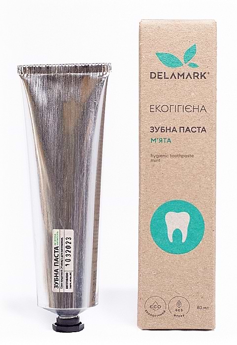 Зубна паста DeLaMark з ароматом м’яти 80 мл (4820152332004) - Фото 1