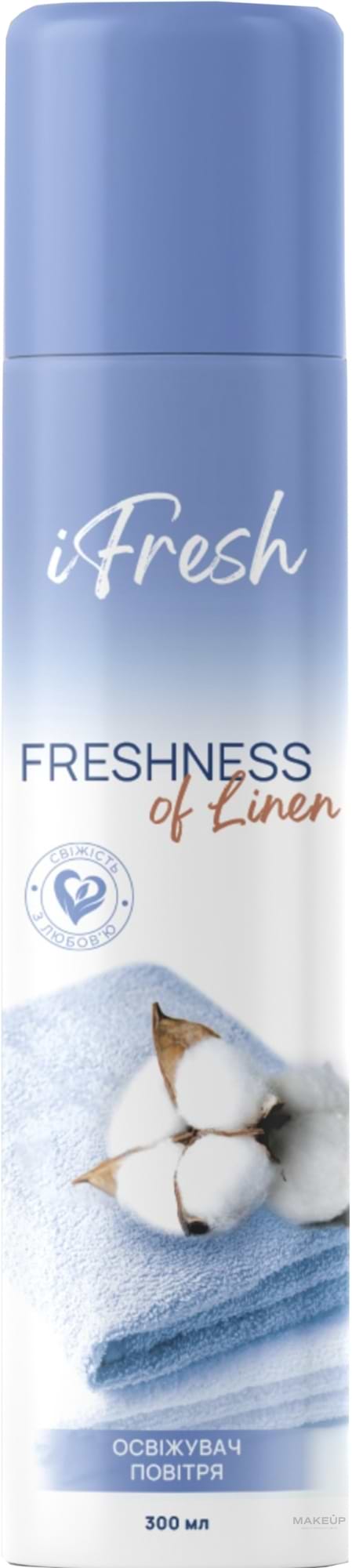 Фото - Сменный балон к освежителю воздуха iFresh freshness of linen 300 мл (4820268102935)