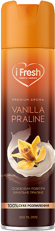 Фото - Освіжувач повітря аерозольний iFresh premium aroma vanilla praline 300 мл (4820268100030) Фото - Освіжувач повітря аерозольний iFresh premium aroma vanilla praline 300 мл (4820268100030)